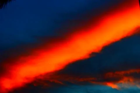 Unusual sunset and cloud light Stock Photos