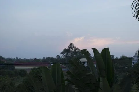 Unusual sunset and cloud light Stock Photos