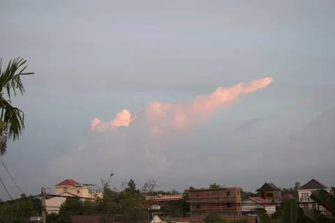 Unusual sunset and cloud light Stock Photos