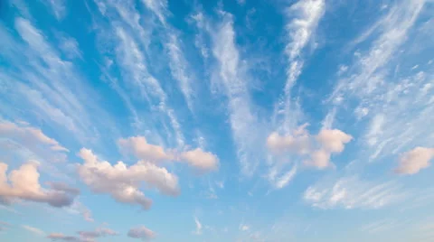 Unusual sunset clouds timelapse Stock Footage 52073432