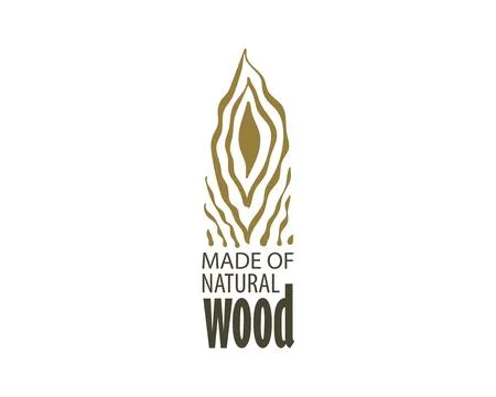 An unusual vector hand-drawn logo for the production of wood products Stock Illustration