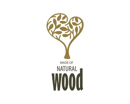 An unusual vector hand-drawn logo for the production of wood products Stock Illustration