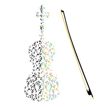 Unusual violin Stock Illustration