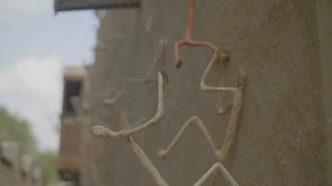 Unusual wall in Asia Stock Footage 94271012