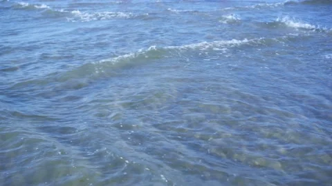 Unusual waves form geometric figures and lines on the surface of the sea. Stock Footage 138320831