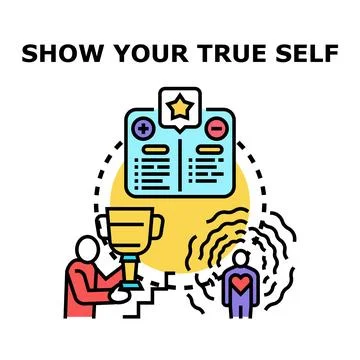 Unveiling authentic self evaluating inner values Stock Illustration