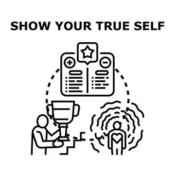 Unveiling authentic self evaluating inner values Stock Illustration