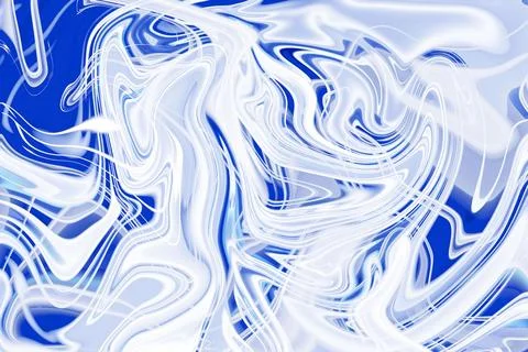 Unveiling the beauty of fluid patterns in abstract blue and white liquid pa.. Illustrazione stock