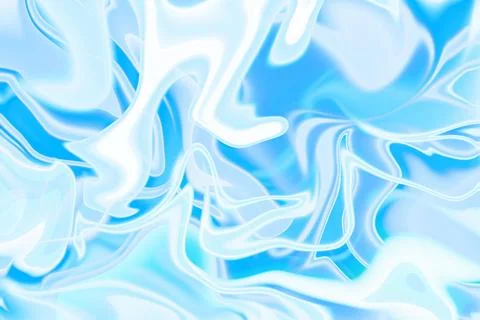 Unveiling the intricate patterns of blue and white liquid paint swirls in a.. Illustrazione stock