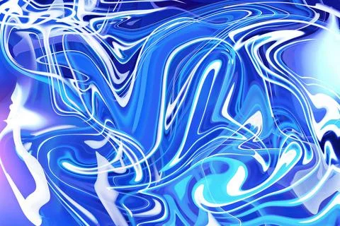 Unveiling the intricate patterns of captivating blue and white paint swirls.. Stock Illustration