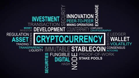 Unveiling Perspectives: A Dynamic Concept of Cryptocurrency Related Themes Stock Illustration