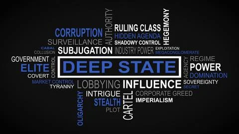 Unveiling Perspectives: A Dynamic Concept of Deep State Related Themes Stock Illustration
