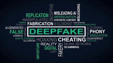 Unveiling Perspectives: A Dynamic Concept of Deepfake Related Themes Stock Illustration