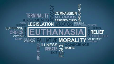 Unveiling Perspectives: A Dynamic Concept of Euthanasia Related Themes Stock Illustration