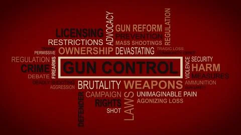 Unveiling Perspectives: A Dynamic Concept of Gun Control Related Themes Stock Illustration