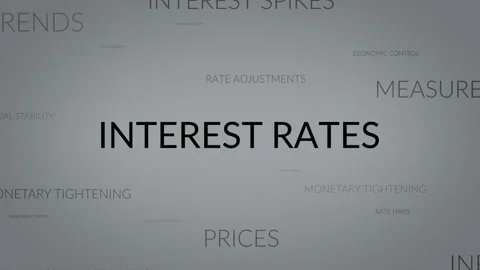 Unveiling Perspectives: A Dynamic Zoom into Interest Rates Related Themes Stock Footage 255879706