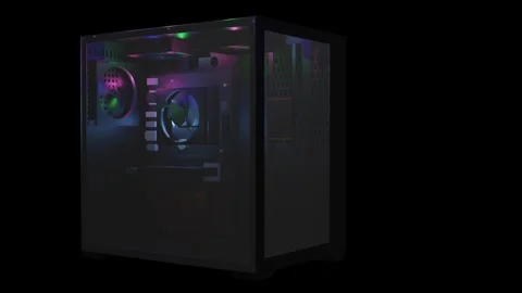 Unveiling the ultimate cooling solution , The 3D-Rendered black computer case Vídeos de archivo 250166947