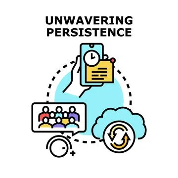 Unwavering persistence concept for business development and team communicatio Stock Illustration