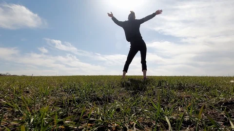 Unwillingness to do exercises, but just wave your hands. Stock Footage 127640671