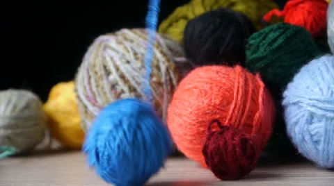 Unwinding A Ball Of Yarn Stock Footage 66098002