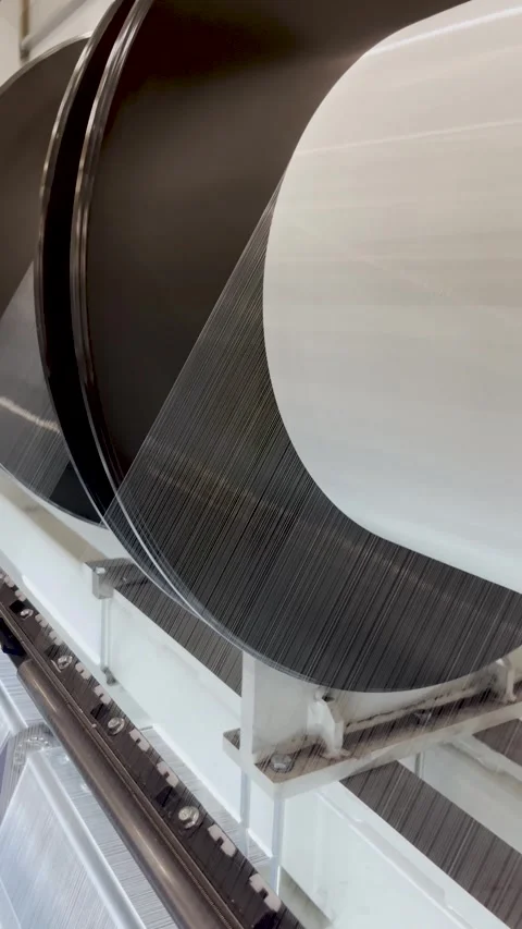 The unwinding of the threads from the bobbin of the warp Stock Footage 267446653