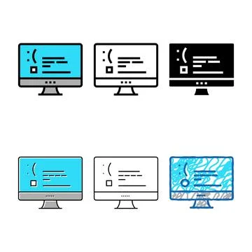 Unworked internet web page color icon vector set Stock-Illustration