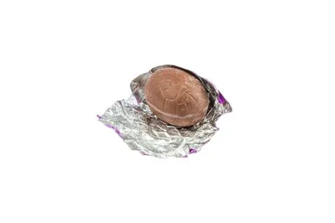 Unwrapped chocolate easter egg Stock Photos