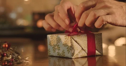 Unwrapping Present Stock Footage 88996820