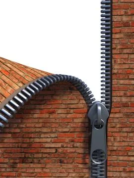 Unzip brick wall Stock Illustration