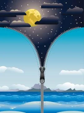 Unzipped Night Illustrazione stock