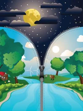 Unzipped Night Illustrazione stock