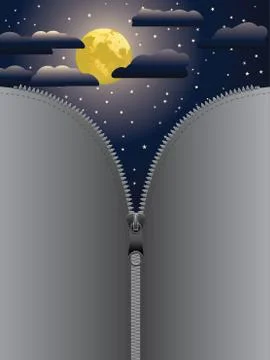 Unzipped Night Stock Illustration