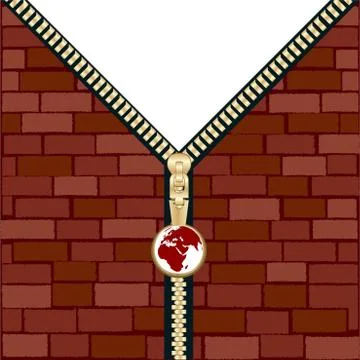 Unzipped wall Stock Illustration