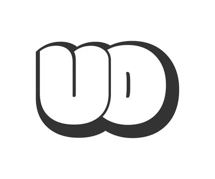 UO logo, bubble comic lettering, rounded in graffiti style black and white .. イラスト素材