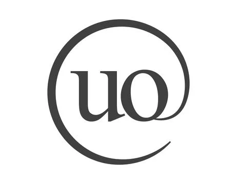 UO logo from two letter with circle shape email sign style. U and O round l.. Stock Illustration