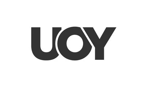 UOY logo design template with strong and modern bold text. Initial based ve.. Stock Illustration