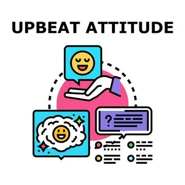 Upbeat attitude concept, mind thinking positive message 库存插图