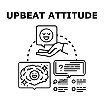Upbeat attitude concept, mind thinking positive message Stock Illustration