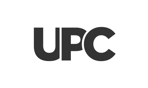 UPC logo design template with strong and modern bold text. Initial based ve.. 库存插图