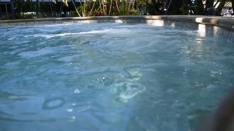 Upclose view of bubbles in a spa jacuzzi Stock Footage 76633915