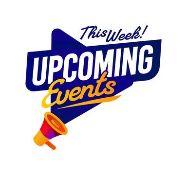 Upcoming events label icon, save the date badge Stock Illustration