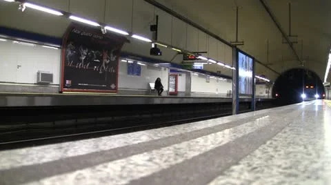 Upcoming Subway Train Stock Footage 12366212