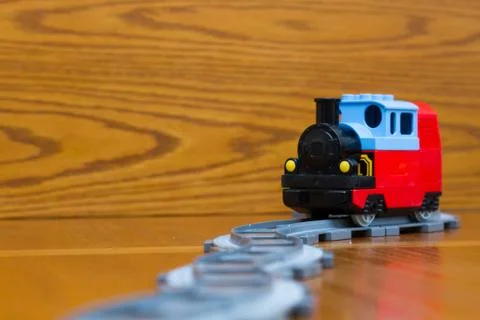 Upcoming toy train Stock Photos