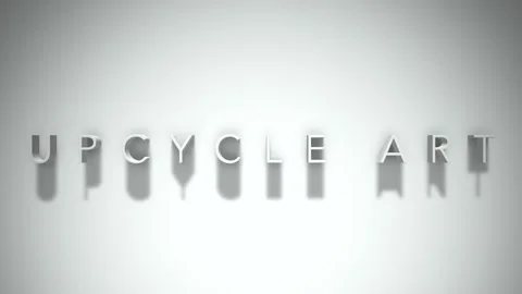 Upcycle art 3D title animation with shadows on a white background Video stock 296994131
