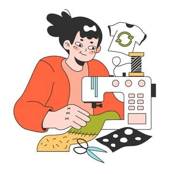 Upcycling. Process and technique of reuse and utilizing waste. Zero waste Stock Illustration