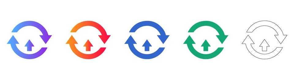 Update and Refresh Arrow Upload Icons Ilustração Stock