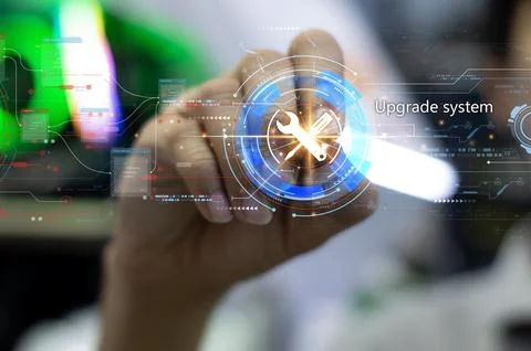 Update application software and hardware upgrade technology concept, AI upgra Stock Photos