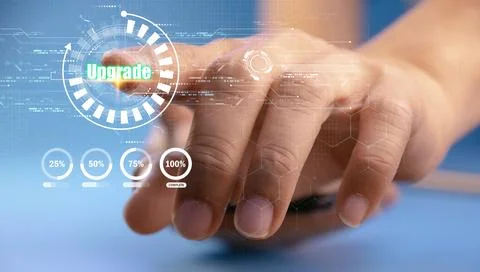 Update application software and hardware upgrade technology concept, AI upg.. 스톡 사진