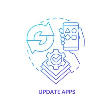 Update apps blue gradient concept icon Stock Illustration