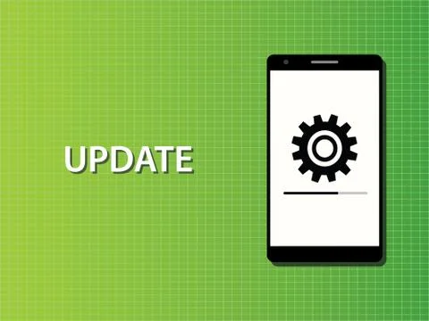 Update apps smartphone in progress concept vector Illustrazione stock
